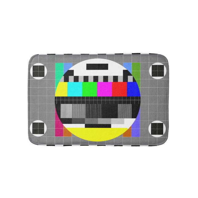 Tapis De Bain Retro TV pas d'illustration de signal. (Devant)