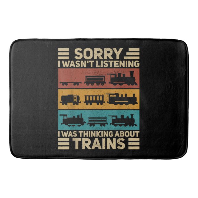 Tapis De Bain Rétro Wagon Train Lover Modèle ferroviaire Conduct (Devant)