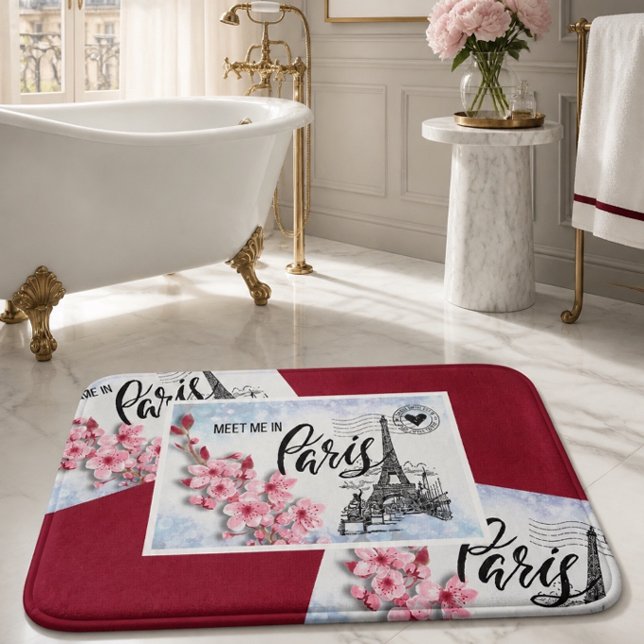 Tapis De Bain Retrouvez-Moi à Paris | Cartes Postales du Bord (Créateur téléchargé)