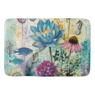 Tapis De Bain Rêve Aquatique Floral Vibrant
