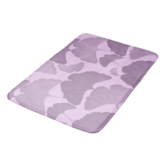 Tapis De Bain Rêve botanique de Ginkgo violet doux 1 (Angle)