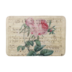 Tapis De Bain Rêve de musique de rose de rose