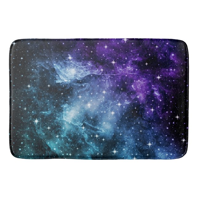 Tapis De Bain Rêve de nébuleuse de galaxie Turquoise #1 (Devant)