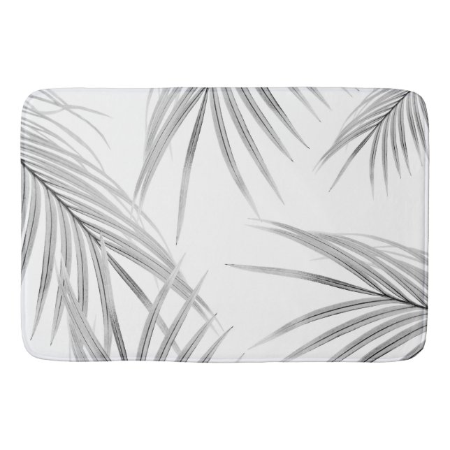 Tapis De Bain Rêve des Feuilles de palmiers gris mou #1 #tropica (Devant)