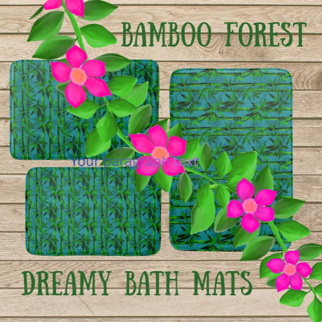 Tapis De Bain Rêves de Forêt Tropicale Bambou Tropical  (3 sizes available)