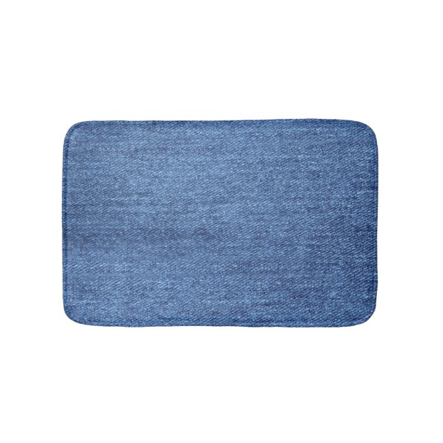 Tapis De Bain Revêtement bleu blanc Denim - Regarder l'image (Devant)