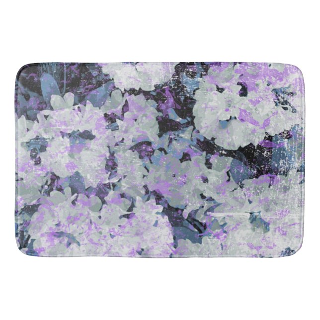 Tapis De Bain *~* Rhododendron Grunge rustique Fleurs Blanc Blus (Devant)
