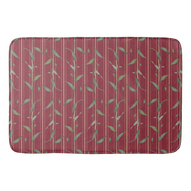 Tapis De Bain Rideau de douche à branche de feuilles sur papier  (Devant)