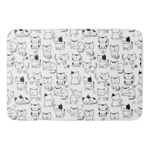 Tapis De Bain Rideau de douche à motif de chats gribouillés mign