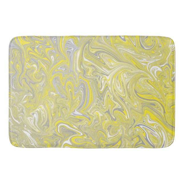 Tapis De Bain Rideau de douche gris et jaune vif (Devant)