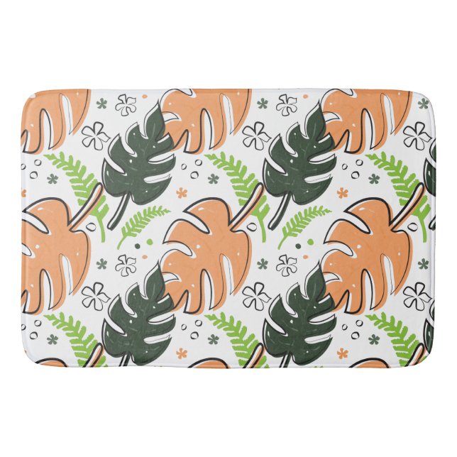 Tapis De Bain rideau de douche tropicale feuille (Devant)