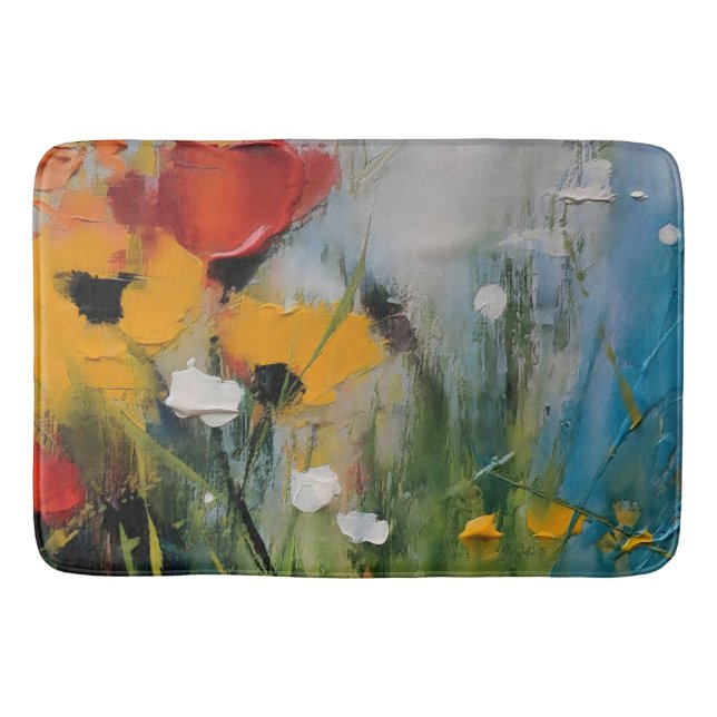 Tapis De Bain Riverside – Expressive Abstract Meadow (Devant)