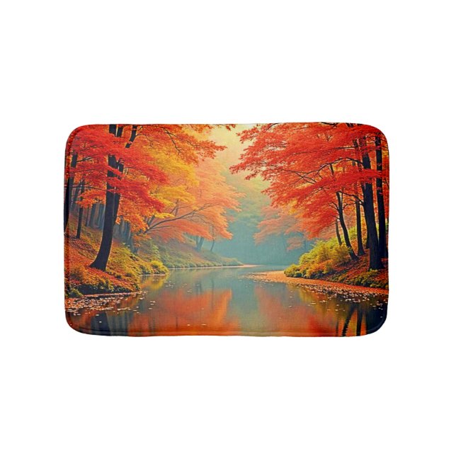 Tapis De Bain Rivière forestière d'automne (Devant)
