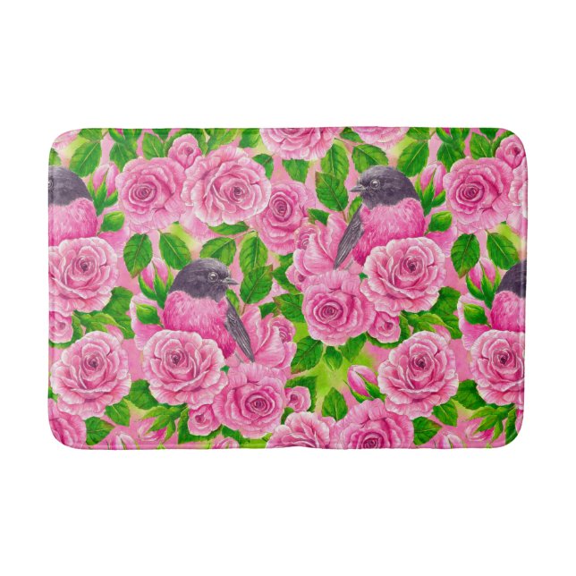 Tapis De Bain Robin rose et rose (Devant)