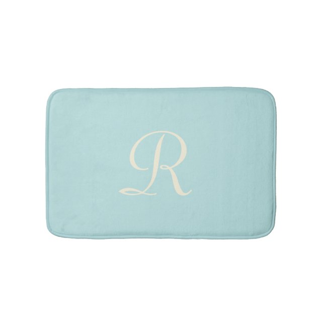 Tapis De Bain Robin's Oeuf Blue Monogrammed Plush Bath Mat (Devant)