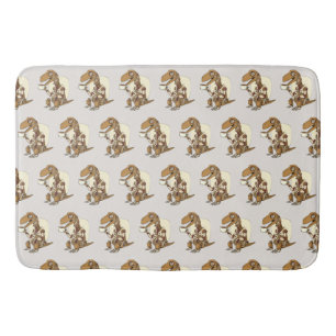 Tapis De Bain Robot dinosaur Drinking Coffee