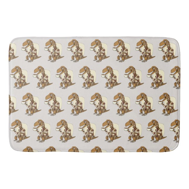 Tapis De Bain Robot dinosaur Drinking Coffee (Devant)