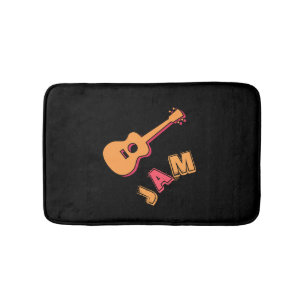 Tapis De Bain Rocking Guitar, Music Jam Style, Orange et Red Art