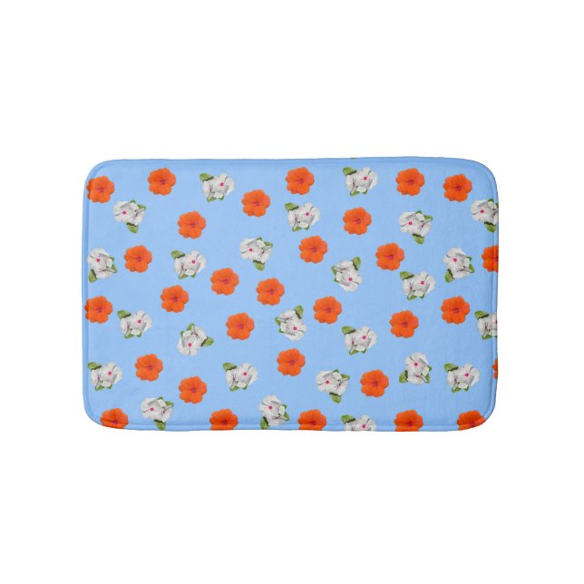 Tapis De Bain Romance florale (arrière - plan bleu) (Devant)