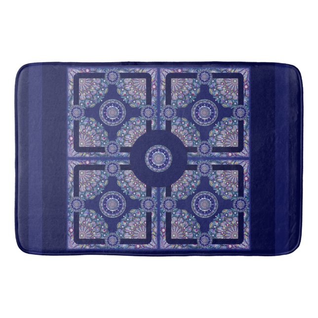Tapis De Bain Rosace bleue (Devant)