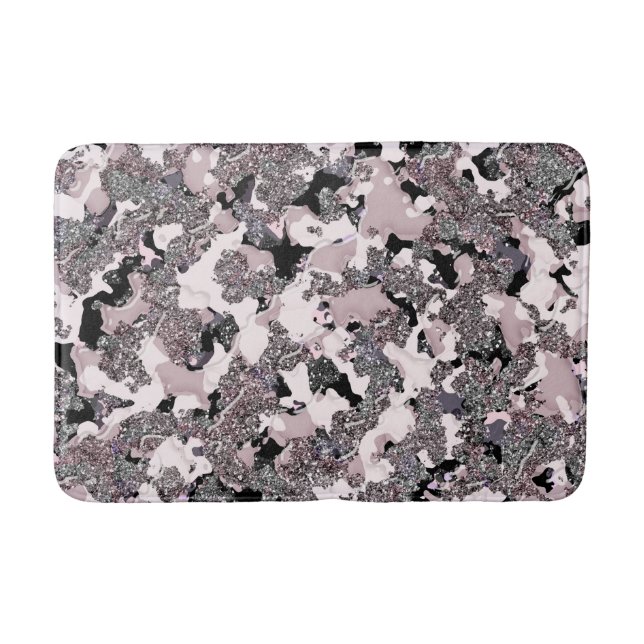 Tapis De Bain Rose Argent & Beauté Noir Gloss Glamour Fille (Devant)