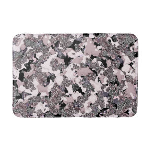 Tapis De Bain Rose Argent & Noir Beauté Spill Glam Gloss Féminin