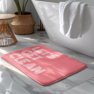 Tapis De Bain Rose Blanc Nettoyons-nous
