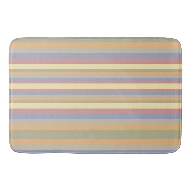 Tapis De Bain Rose bleu et crème (Devant)