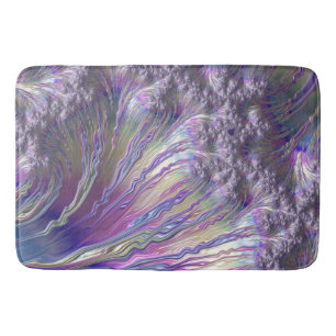 Tapis De Bain Rose Bleu Jaune Frax Abstrait Art Fractal fin