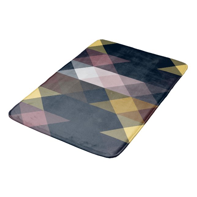 Tapis De Bain rose bleu jaune rouge géométrique (Angle)