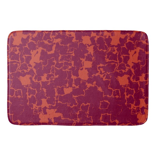 Tapis De Bain Rose chaud et orange Abstrait (Devant)
