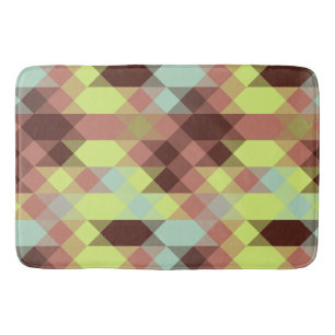 Tapis De Bain rose, citron vert, jaune et grain de café géométri