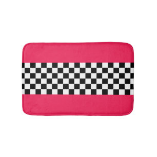 Tapis De Bain Rose clair et damier