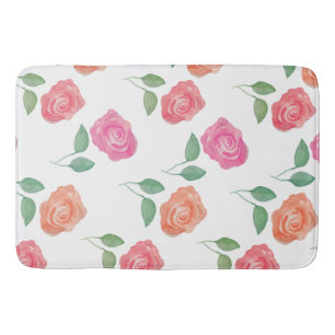 Tapis De Bain Rose d'aquarelle florale