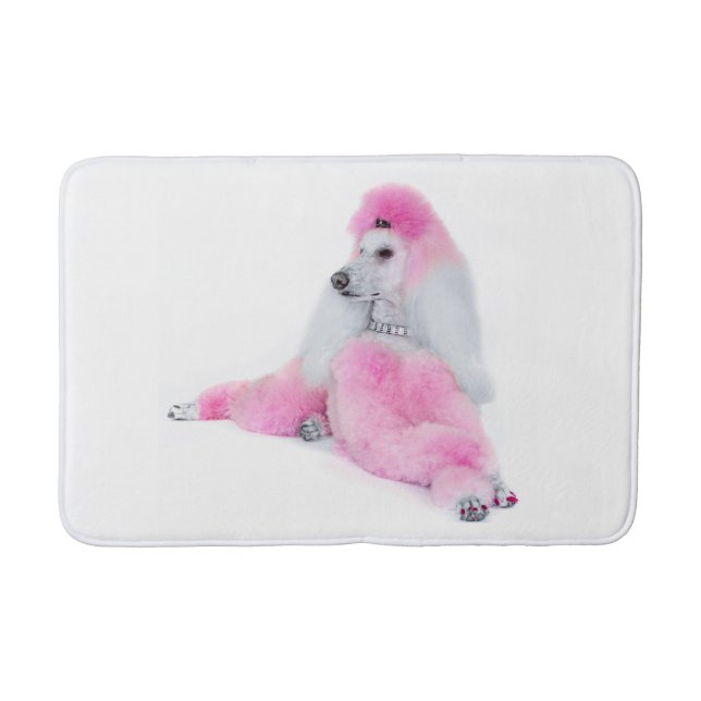 Tapis de bain rose de caniche (Devant)