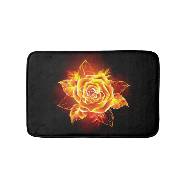 Tapis De Bain Rose de feu en fleurs (Devant)