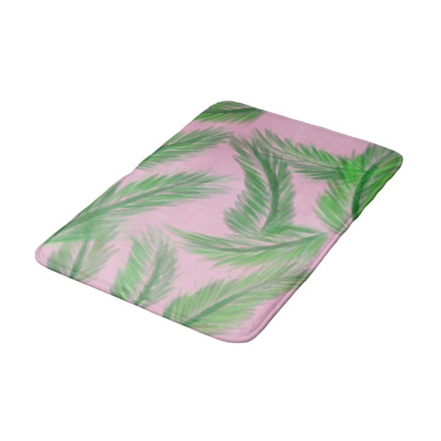 tapis de bain rose de paumes de n (Angle)