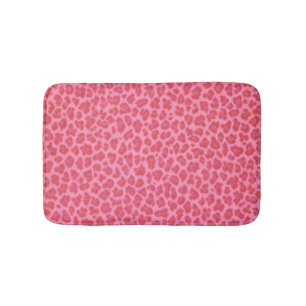 Tapis de bain rose d'empreinte de léopard