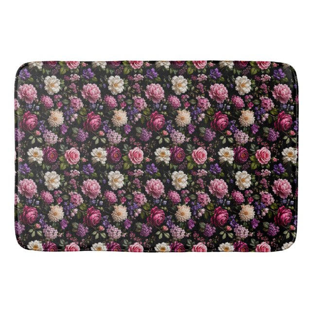 Tapis De Bain Rose en velours noir (Devant)