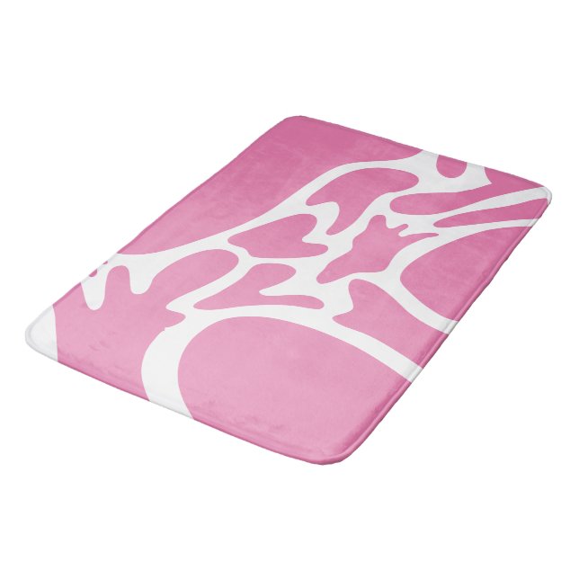 Tapis De Bain Rose et blanc (Angle)