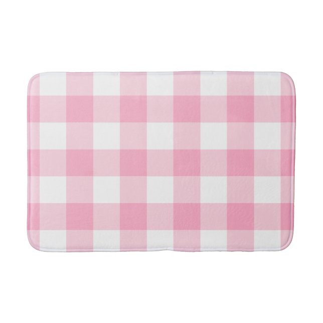 Tapis de bain rose et blanc de contrôle de Buffalo (Devant)