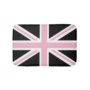 Tapis De Bain Rose et noir BRITANNIQUES de drapeau d'Union Jack