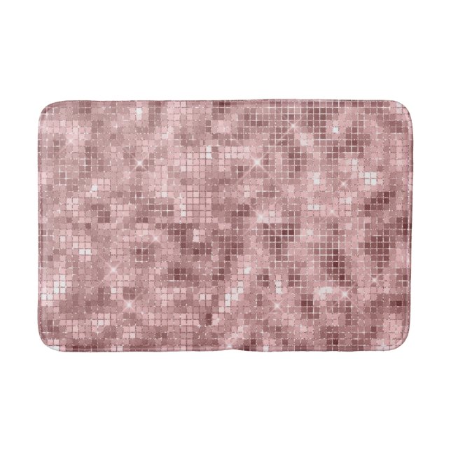 Tapis De Bain Rose étincelant or rose luxueux Étincelant Girly (Devant)