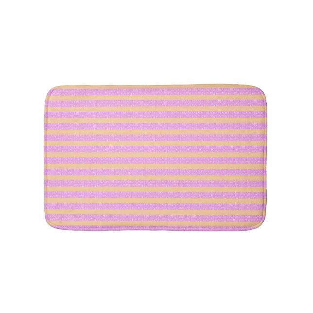 Tapis De Bain Rose Géométrique  (Devant)