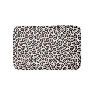 Tapis De Bain Rose Gold Black Empreinte de léopard cheetah tenda