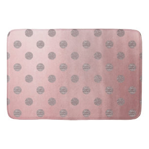 Tapis De Bain Rose Gold Rose Clair Brillant Glamour Points Moder