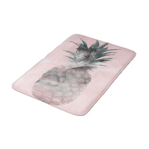 Tapis De Bain Rose Gold Rose Tropical Été Ananas Glam