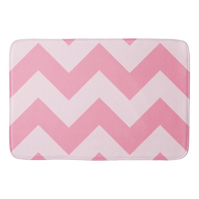Tapis De Bain Rose grand Motif Zigzag (Devant)