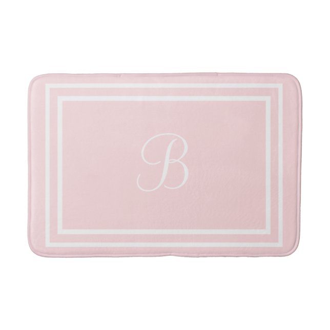 Tapis de bain rose initial ou nom (Devant)