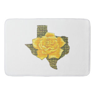 Tapis De Bain Rose Jaune Du Texas Motif Flower